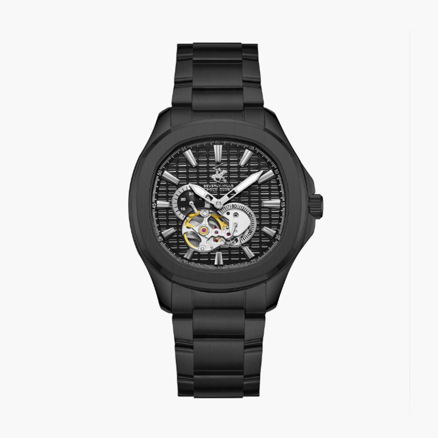 Beverly Hills Polo Club BP3728X.650 Men’s Automatic Watch – Black Skeleton Dial
