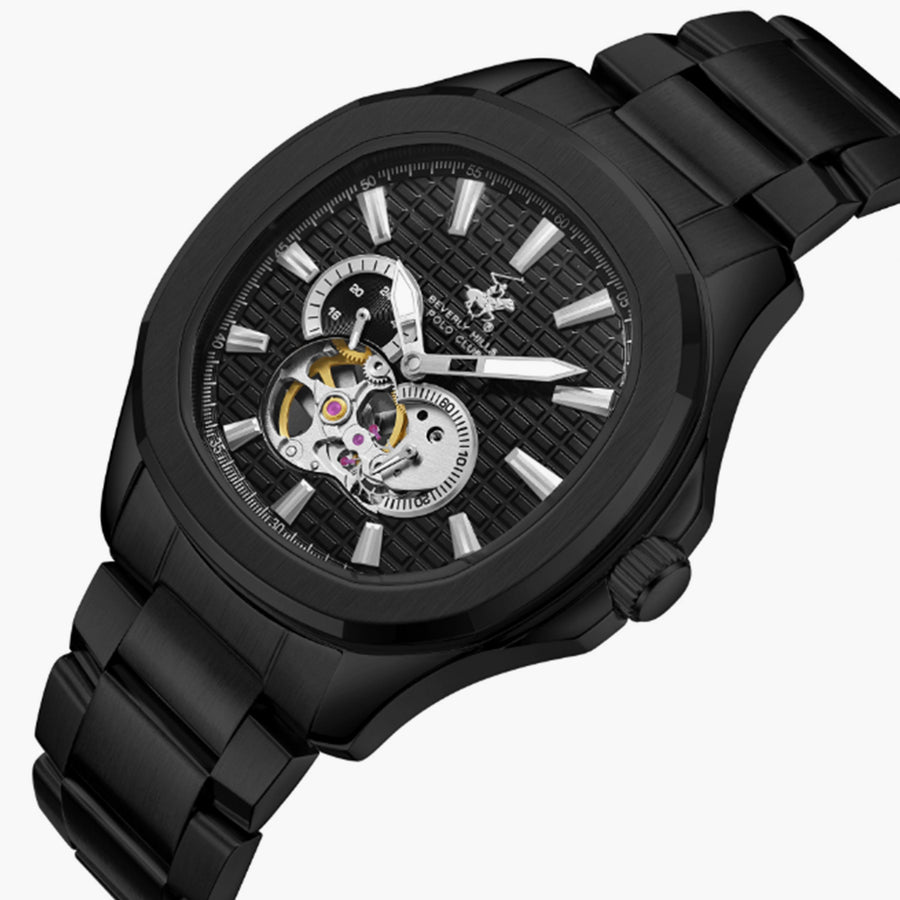 Beverly Hills Polo Club BP3728X.650 Men’s Automatic Watch – Black Skeleton Dial