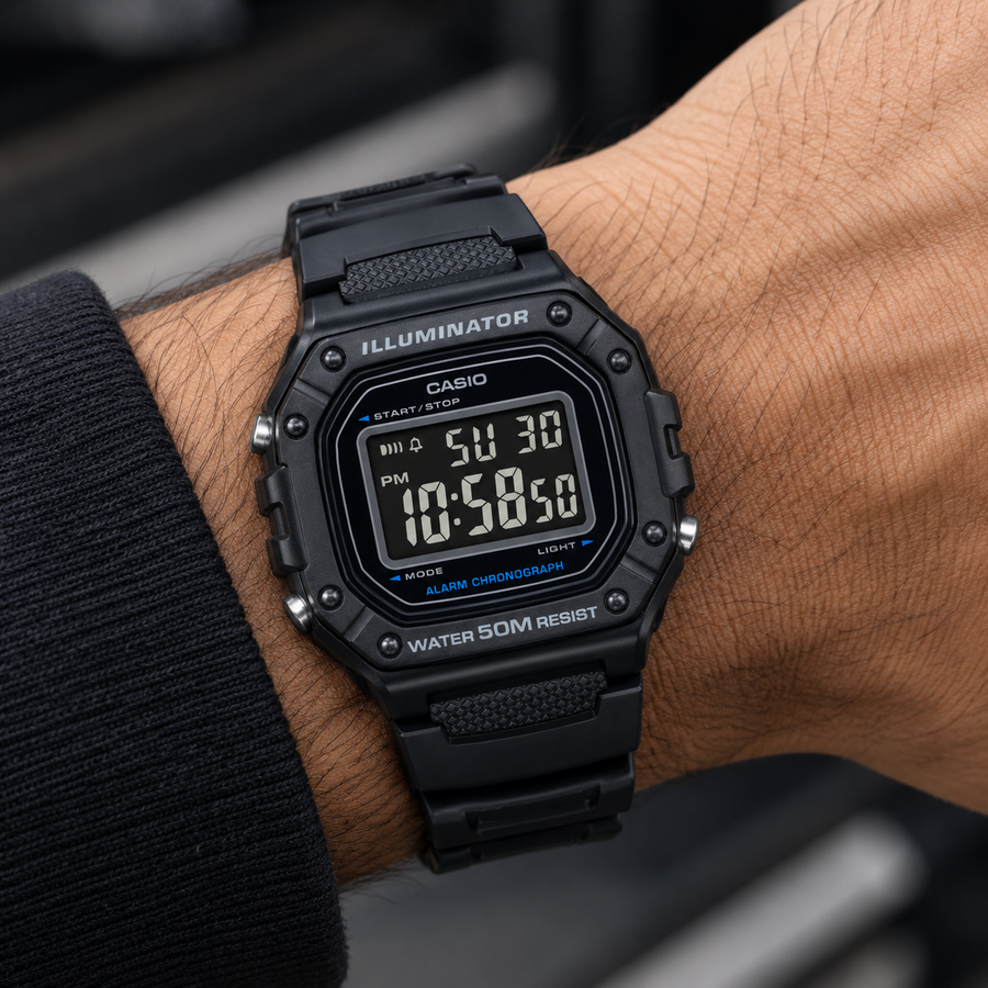 CASIO W-218H-1BV Digital Sports Watch – Black Resin Band