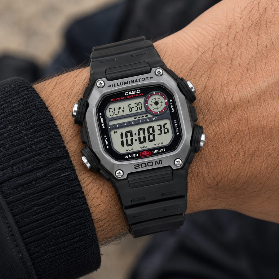 CASIO DW-291H-1AV Digital Sports Watch – Black Resin Band 200M