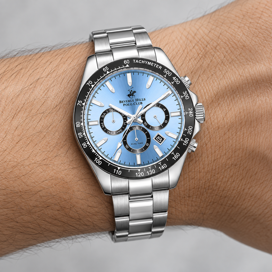 Beverly Hills Polo Club BP3127X.300 Men’s Watch – Blue Dial Stainless Steel Bracelet