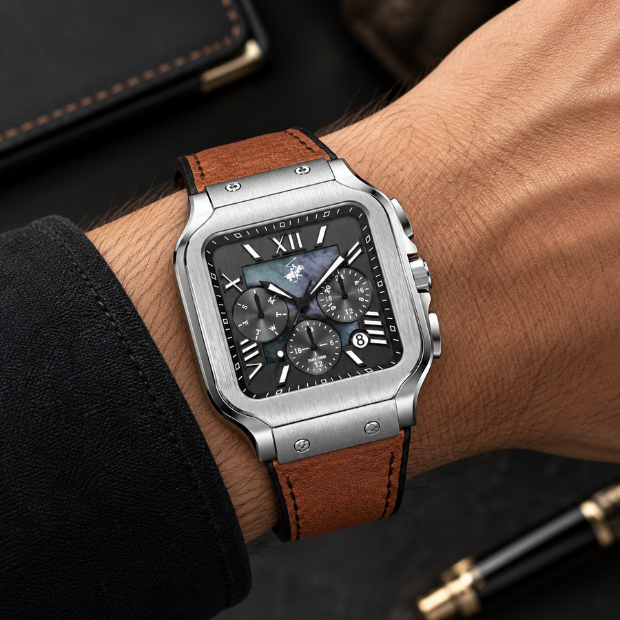 Beverly Hills Polo Club BP3854X.364 Men’s Watch – Grey Multifunction Dial & Brown Leather Strap