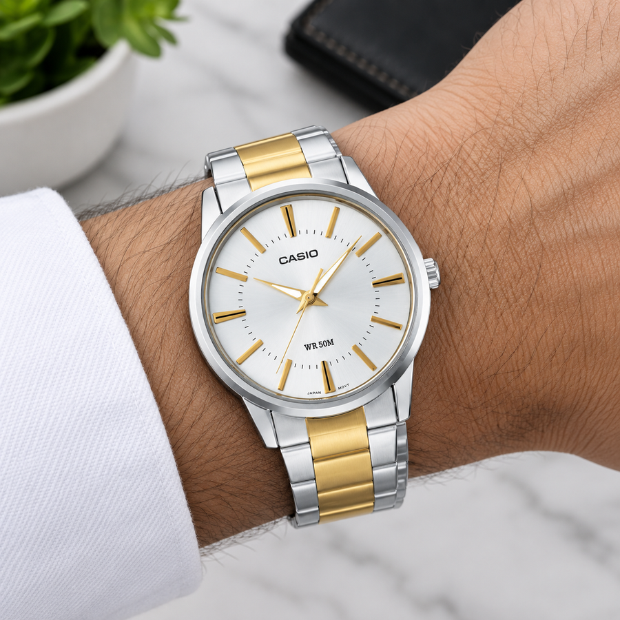 Casio MTP-1303SG-7AV Men's Analog Stainless Steel Watch