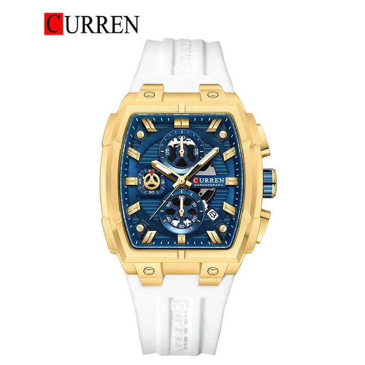 CURREN 8488 Men’s Rubber Strap Watch – Sporty Casual Design