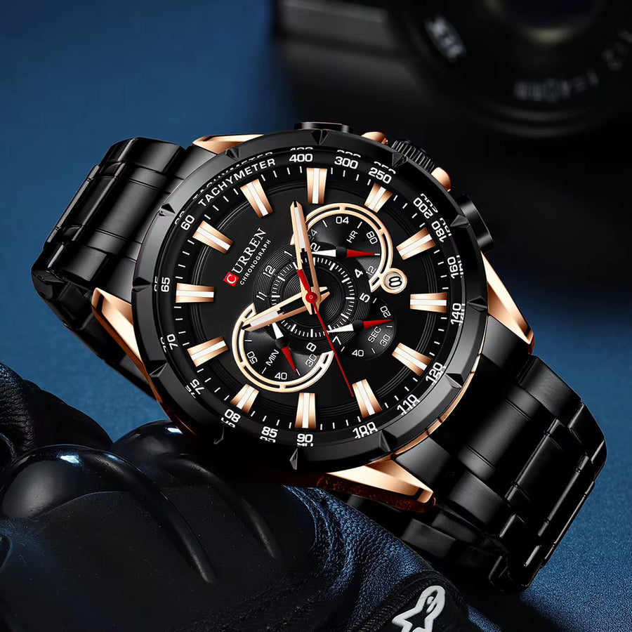 CURREN 8363 Men’s Chronograph Watch – Stainless Steel Bracelet