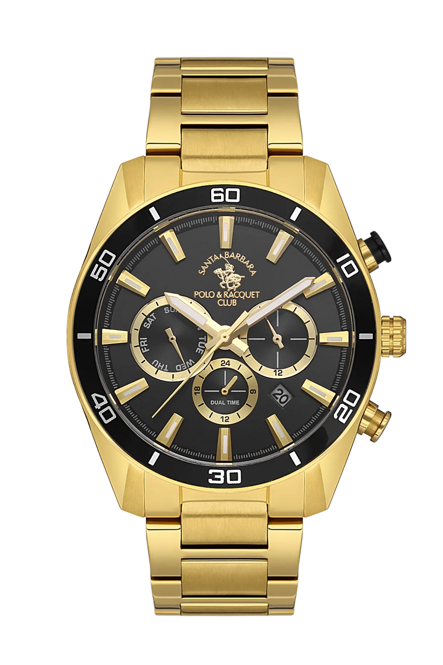 Santa Barbara Polo SB.1.10498-4 Men’s Watch – Black Dial Gold Stainless Steel Bracelet