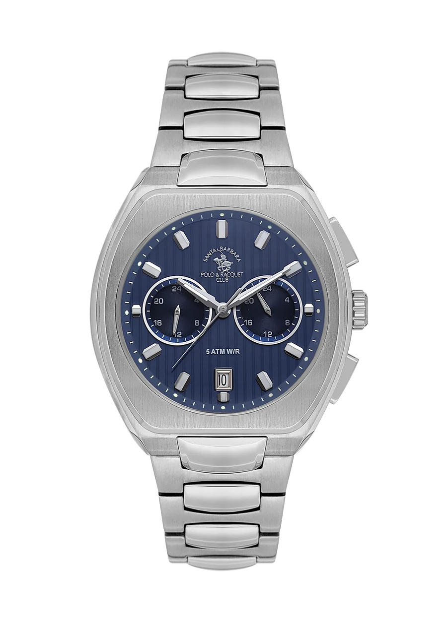 Santa Barbara Polo SB.1.10622-3 Men’s Multifunction Watch – Blue Dial Stainless Steel Bracelet
