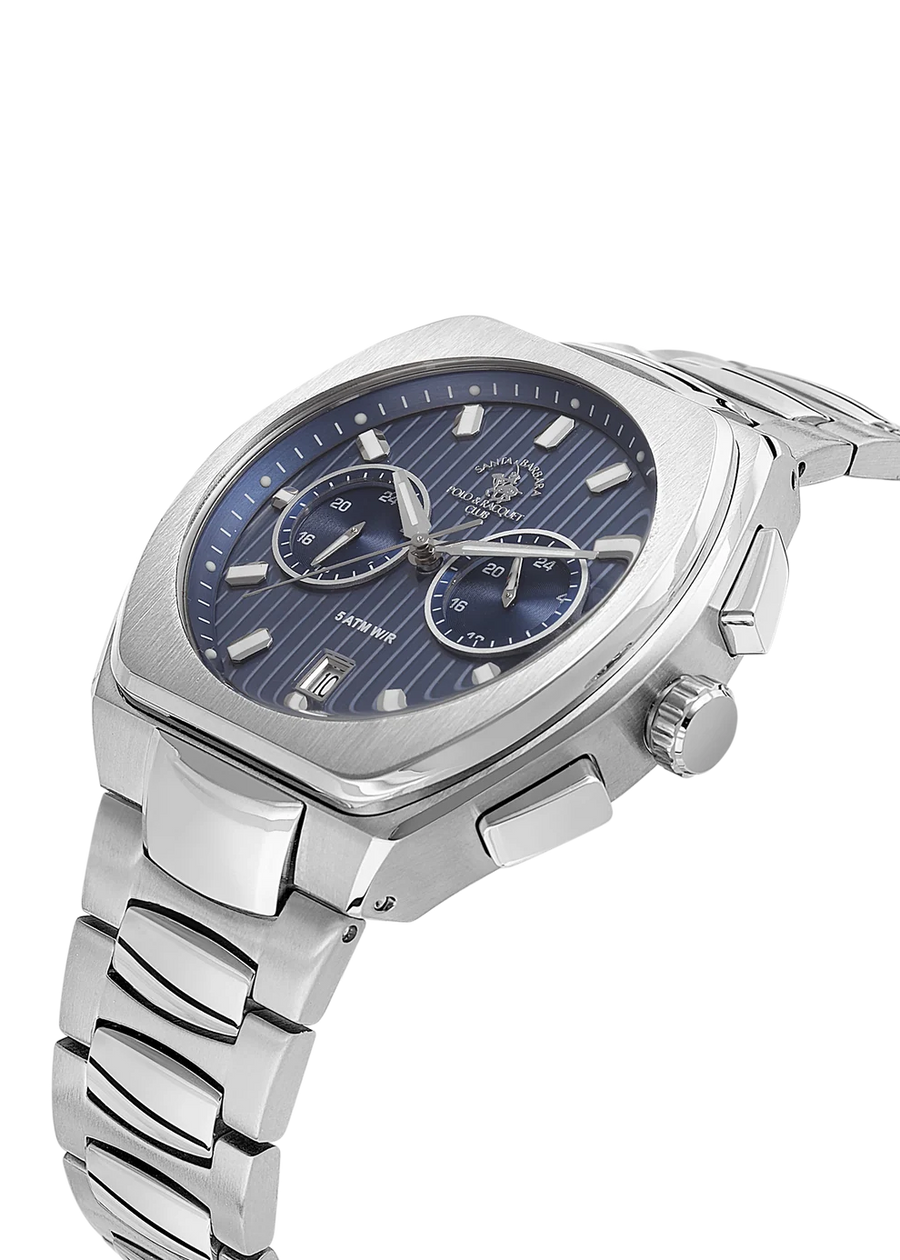 Santa Barbara Polo SB.1.10622-3 Men’s Multifunction Watch – Blue Dial Stainless Steel Bracelet