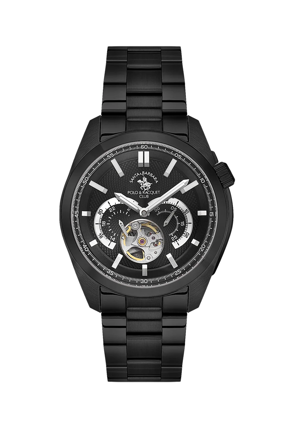 Santa Barbara Polo SB.1.10628-5 Men’s Automatic Watch – Black Open Heart Dial Stainless Steel