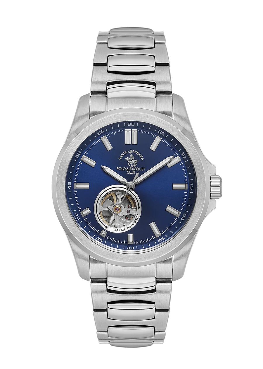 Santa Barbara Polo SB.1.10629-3 Men’s Automatic Watch – Blue Open Heart Dial
