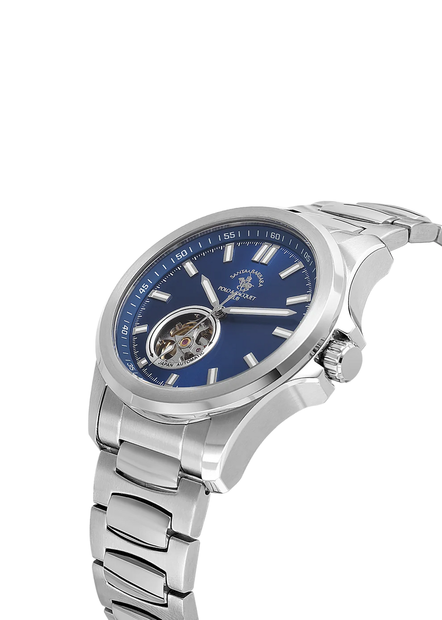 Santa Barbara Polo SB.1.10629-3 Men’s Automatic Watch – Blue Open Heart Dial