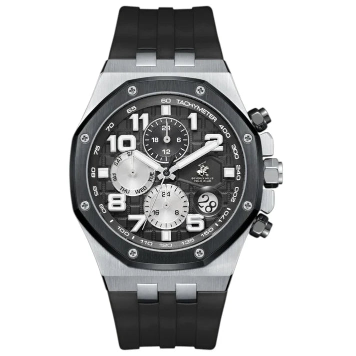 Beverly Hills Polo Club BP3783X Multifunction Watch – Black Silicone Band
