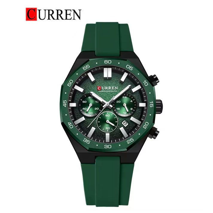 CURREN 8489 Men’s Watch – Rubber Strap Sporty Design