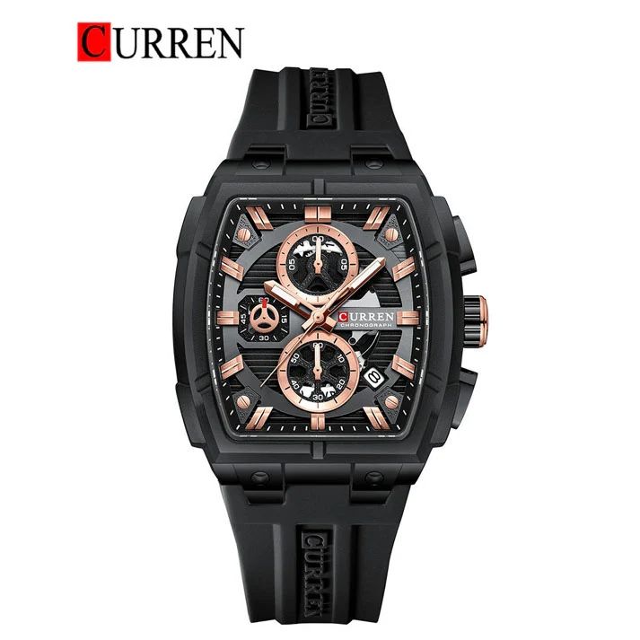 CURREN 8488 Men’s Rubber Strap Watch – Sporty Casual Design