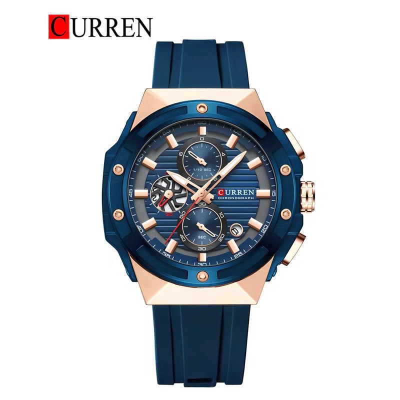 CURREN 8462 Men’s Chronograph Watch – Green Dial & Leather Strap