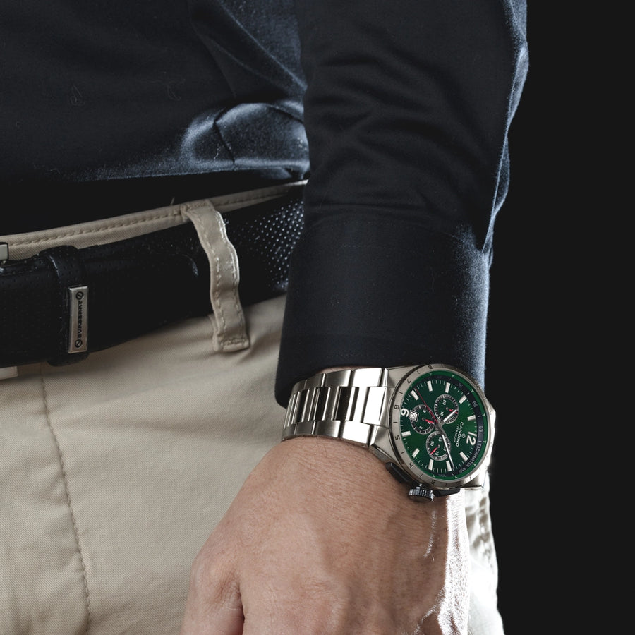 Candino C4603/K Titanium Men’s Swiss Chronograph Watch – Green Dial