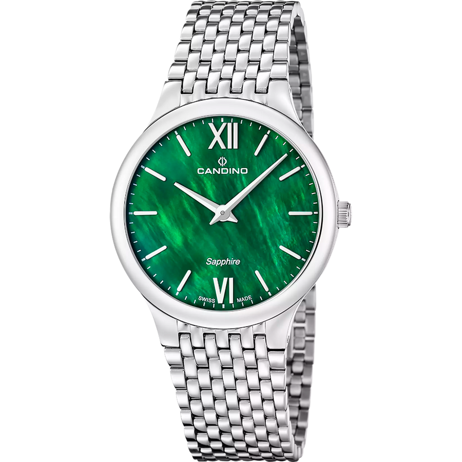 Candino C4786/3 Men’s Swiss Watch – Green Dial Stainless Steel Bracelet