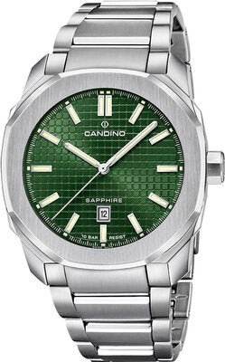 Candino C4754/3 Men’s Swiss Watch – Green Dial Stainless Steel Bracelet