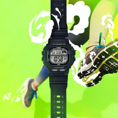 CASIO WS-1400H-1AV Digital Sports Watch – 100M Water Resistant & 10-Year Battery