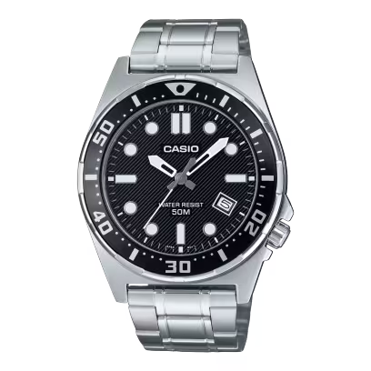 Casio MTD-135D-1AV Men’s Black Dial Stainless Steel Watch