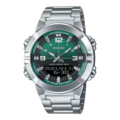 CASIO AMW-870DA-2A1V Men's Analog-Digital Stainless Steel Watch