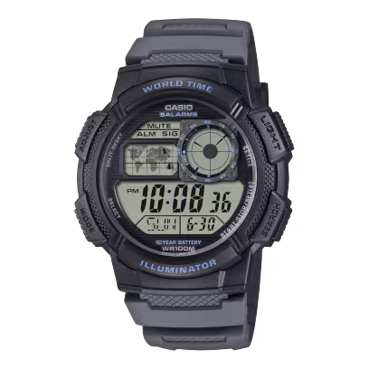 CASIO AE-1000W-8AV Digital Sports Watch – Grey Resin Band 100M
