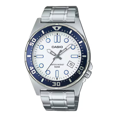 Casio MTD-135D-1AV Men’s Black Dial Stainless Steel Watch