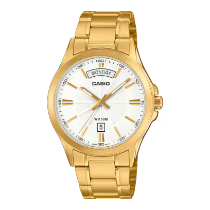 Casio MTP-1381GD-7AV Men’s Silver Dial Gold Stainless Steel Watch
