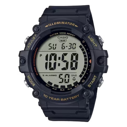 CASIO AE-1500WHX-1AV Digital Sports Watch – Black Extra-Long Resin Band