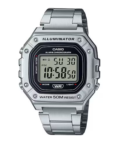 Casio W-218HD-1AV Men’s Digital Stainless Steel Watch – Black