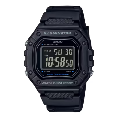 CASIO W-218H-1BV Digital Sports Watch – Black Resin Band