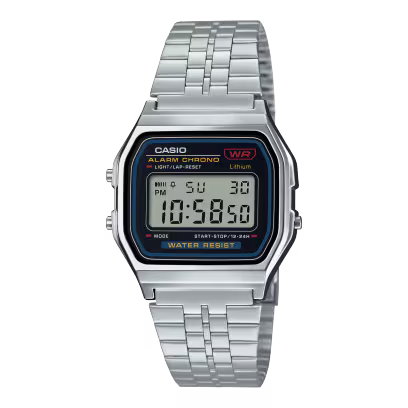 Casio A159W-N1 Vintage Digital Stainless Steel Watch