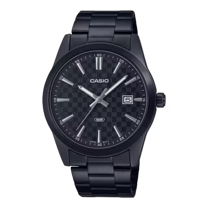 CASIO MTP-VD03B-1A Men’s Analog Watch – Black Ion-Plated Stainless Steel